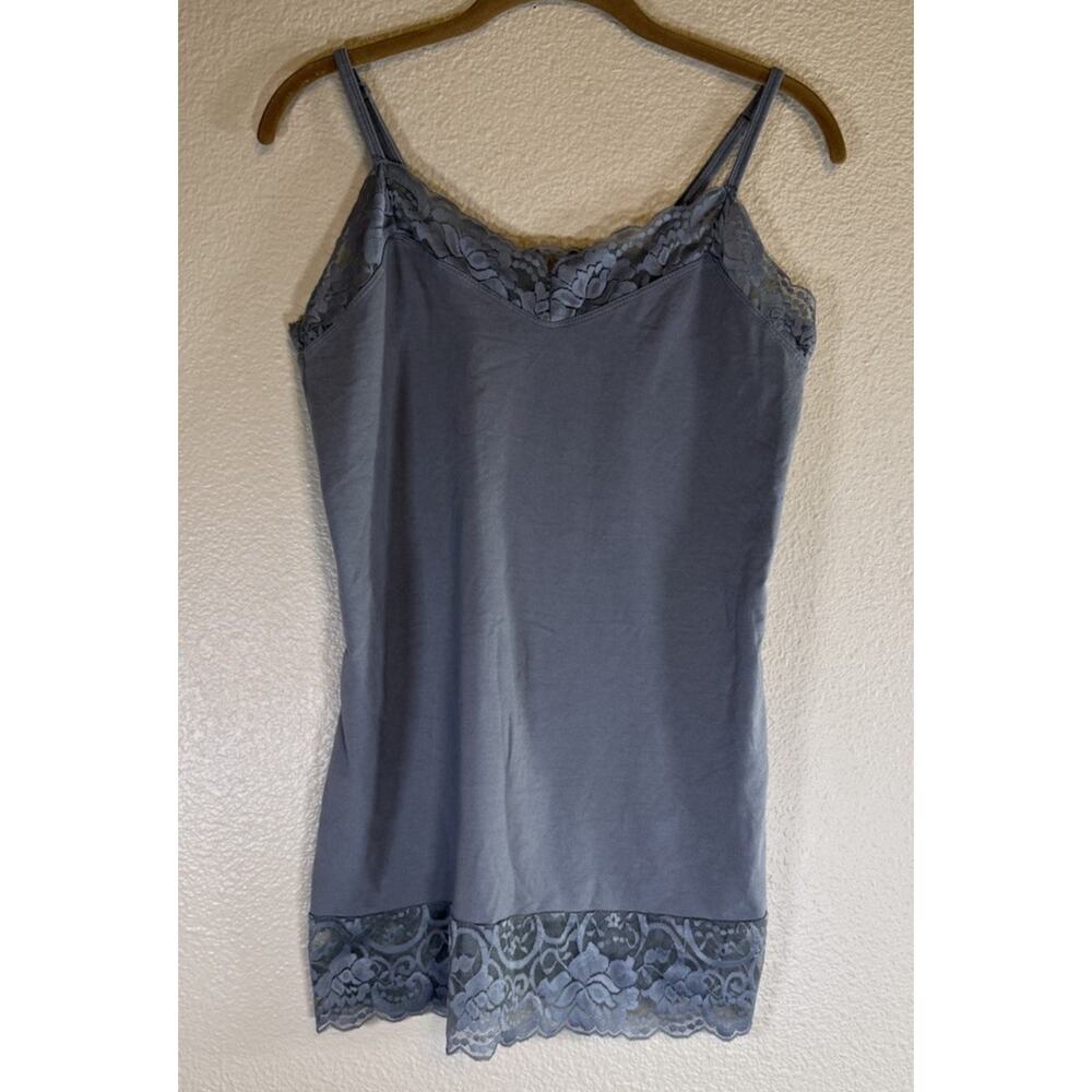 Torrid Plus 0 Cotton Foxy Lace Cami Gray Tank Top Undershirt Comfy